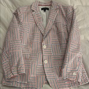 Talbots Red and Blue Striped Blazer